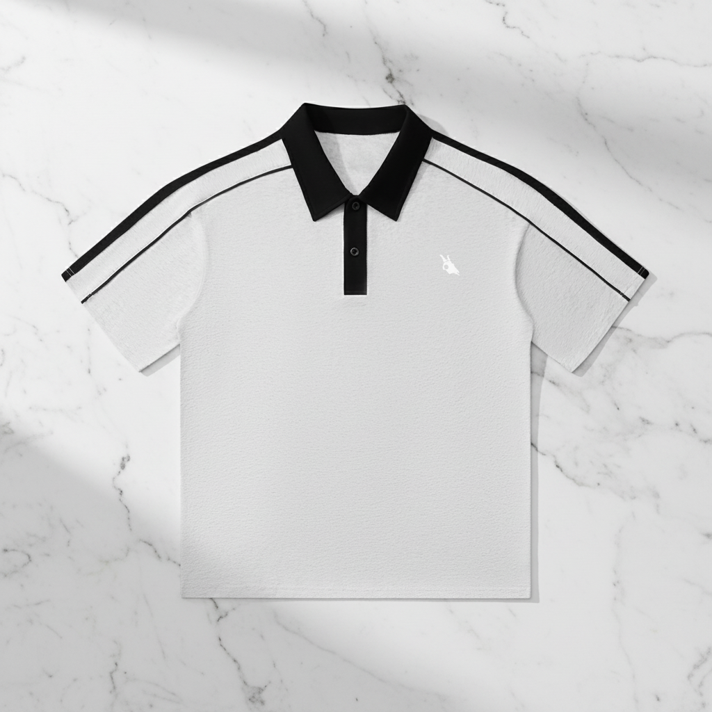 MorteNoir Polo Shirt Front View Flat Lay