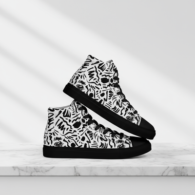 MorteNoir Raven High Top Canvas Shoes - Side View