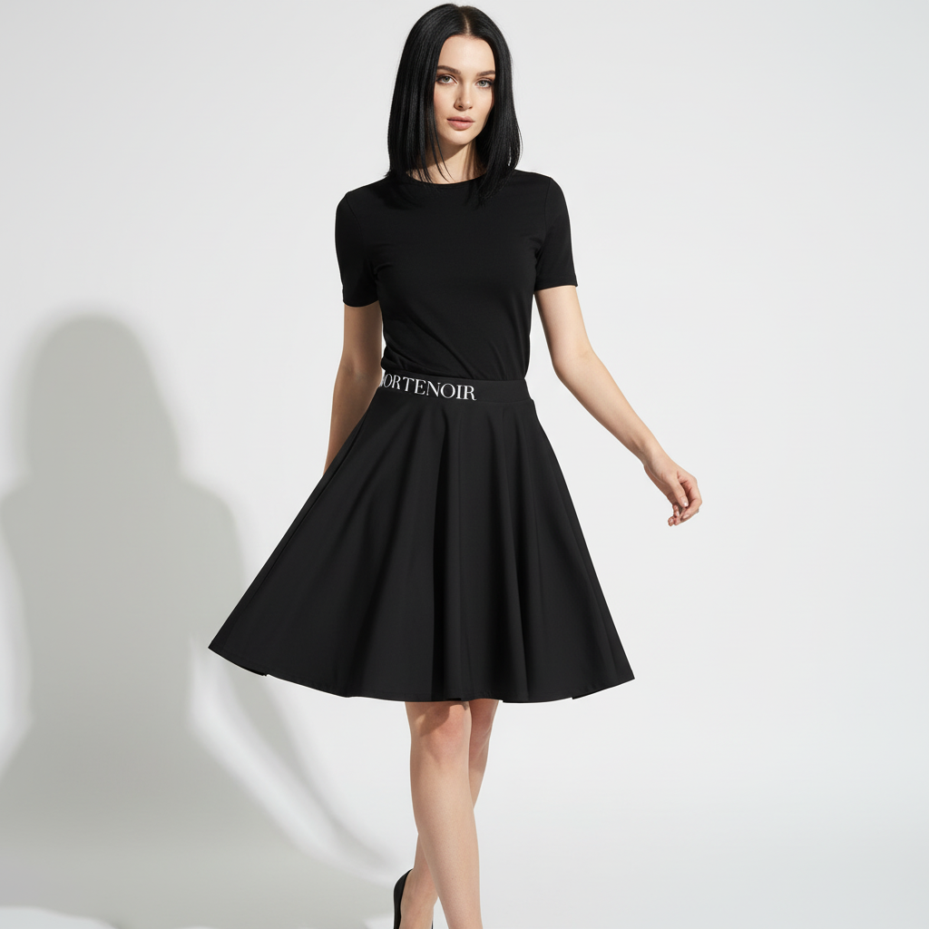 MorteNoir Raven Skater Skirt - Movement Shot