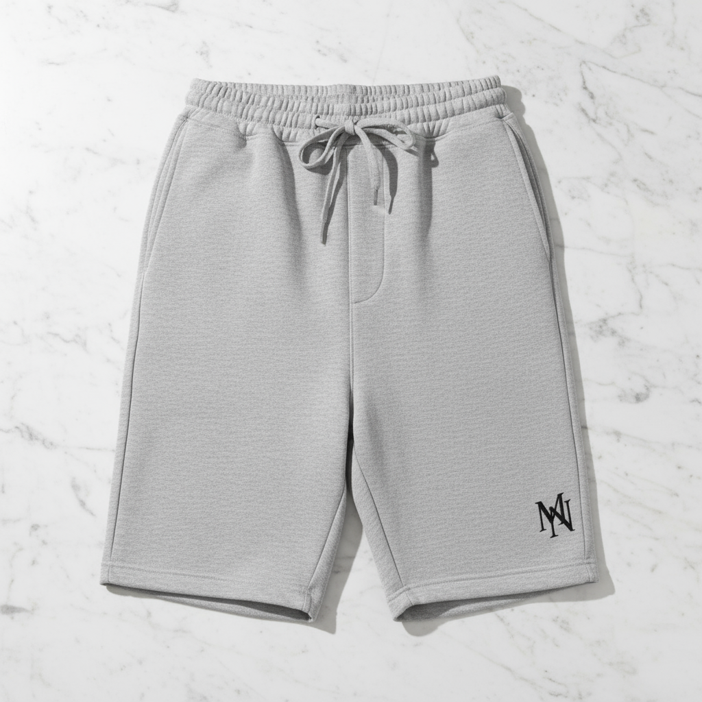 MorteNoir Shadow Fleece Shorts Realistic Flat Lay