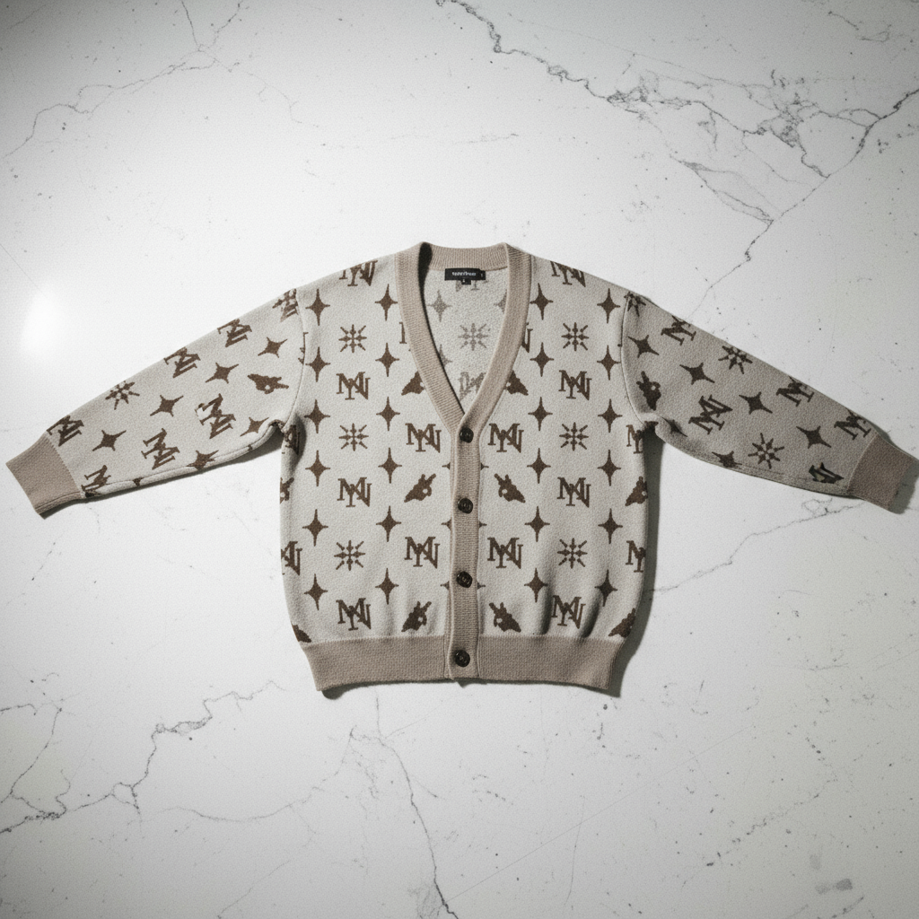 MorteNoir Shadow Knit Cardigan Flat Lay