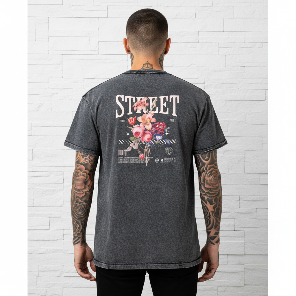 MorteNoir STREET Noir Denim Tee - Back View