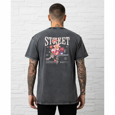MorteNoir STREET Noir Denim Tee - Back View