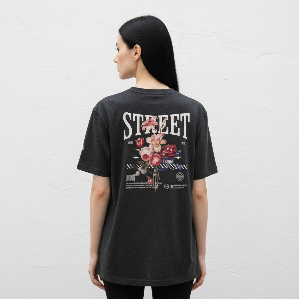MorteNoir STREET Noir Relaxed Tee - Female Back View