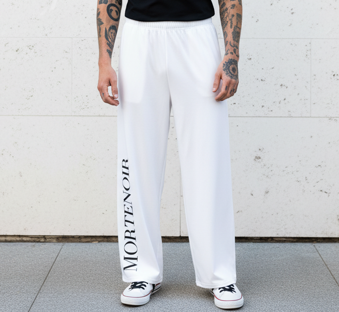 MorteNoir Twilight Wide-Leg Jersey Pants Full Length Model Shot