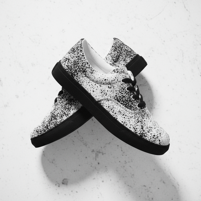 Noir Lace-Up Shoes Flat Lay