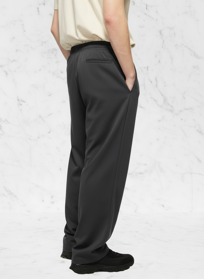 Side view with dark gray pants