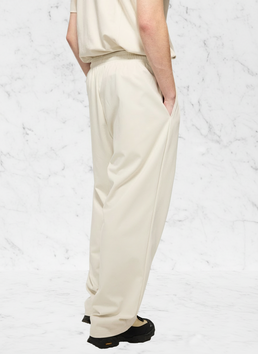 Side view with white stone background