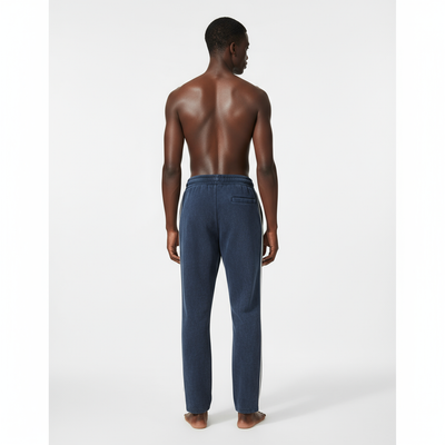 Snow Washed Contrast Tape Sweatpants - Blue Back