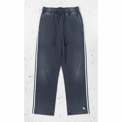 Snow Washed Contrast Tape Sweatpants Front View