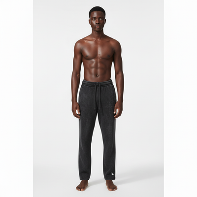 Snow Washed Contrast Tape Sweatpants - Front View