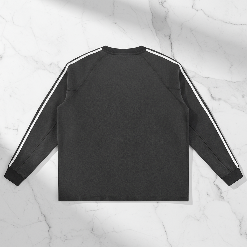 Snow Washed Contrast Tape Sweatshirt Back View