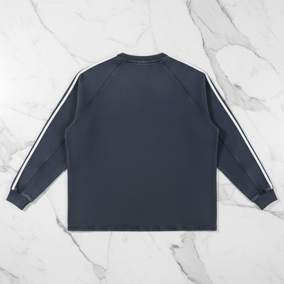 Snow Washed Contrast Tape Sweatshirt Back View