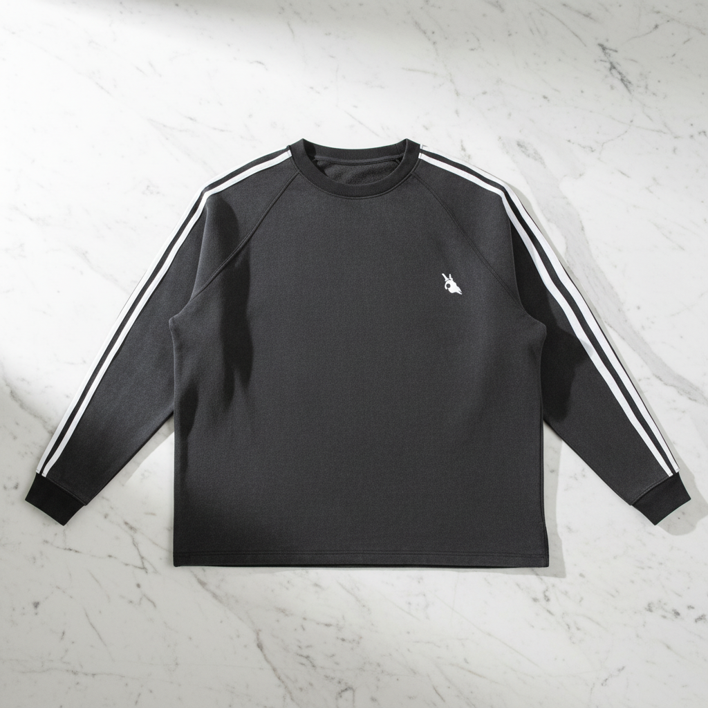 Snow Washed Contrast Tape Sweatshirt Front View