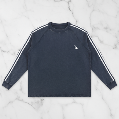 Snow Washed Contrast Tape Sweatshirt Front View