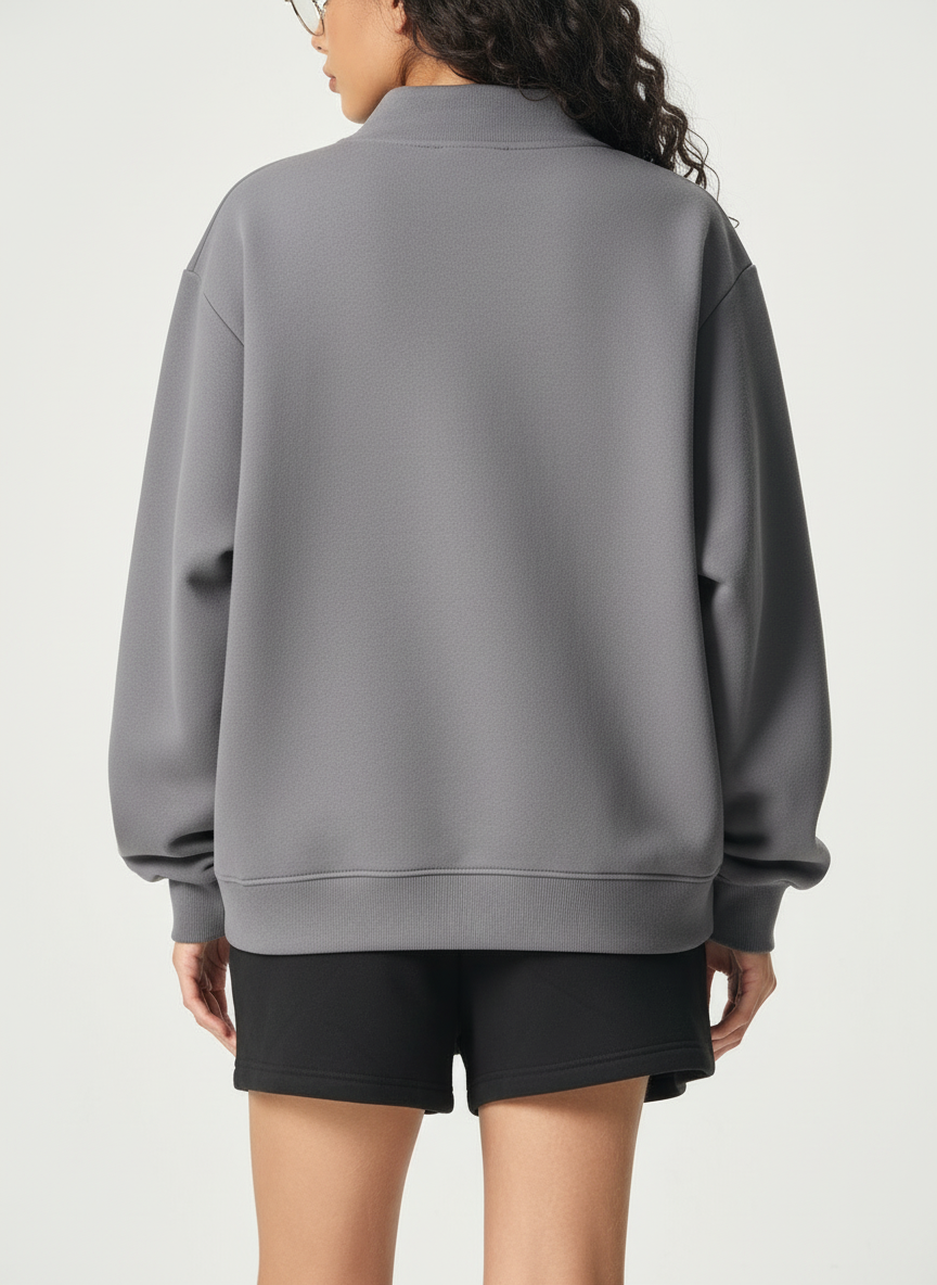 Solid gray sweatshirt - back view