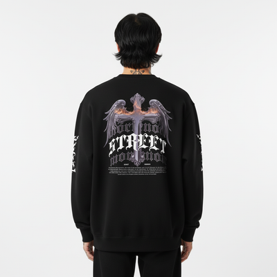 STREET Oversized Heavyweight Sweatshirt - Male Model Back View