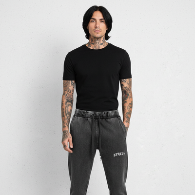 STREET Snow Wash Jogged Sweatpants - Male Front View
