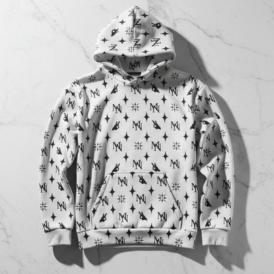 Veil Print Hoodie Flat Lay