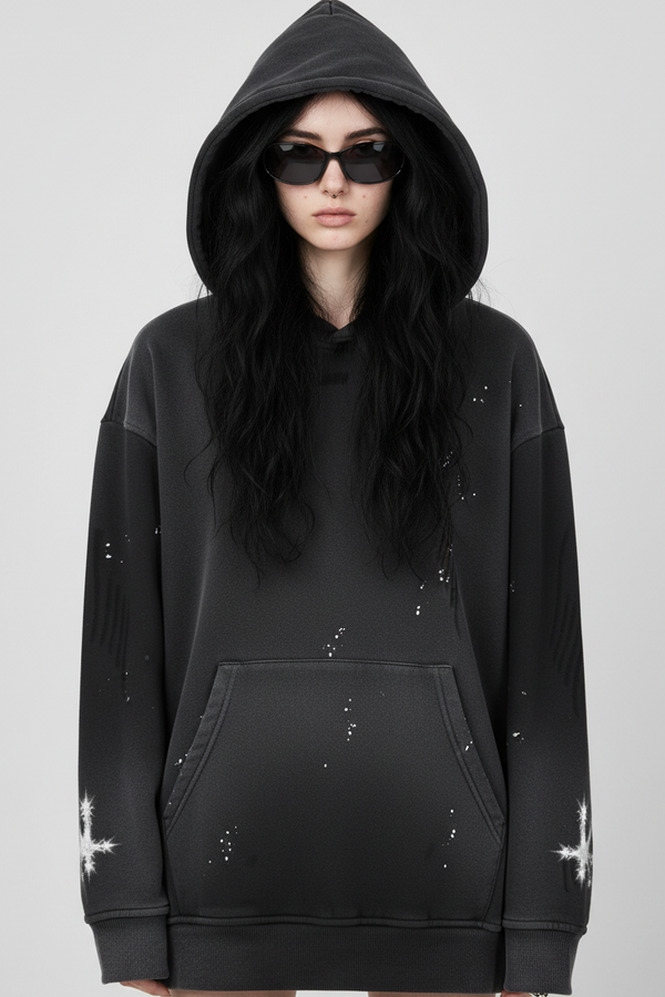 Vintage Washed Hoodie — Hood Up